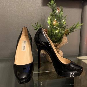 Jimmy Choo Black Patent Platform Pumps